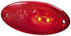 Oval LED Tail Lamp with Red Lens and Reflex Reflector [12V, Universal]