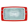 Module 6213 Xenon Work Lamp Rectangle Clear Lens Red Bezel w/Flush Mount Close Range w/530mm Cable - image 1