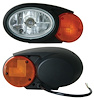 Oval C120 Combination Headlamp LH Driver Side Clear And Amber Lens Black Housing High/Low Beam 12V 60/55W SAE Approved - image 1