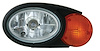 Oval C120 Combination Headlamp RH Passenger Side Clear And Amber Lens Black Housing High/Low Beam 12V 60/55W SAE Approved - image 1