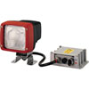 Ultra Beam Xenon Work Lamp Square Clear Lens Black Housing w/ Red Bezel Close Range 12V 35W Incl. Wiring Harness - image 1