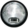 8569 Interior Lamp Round Clear Lens Black Bezel w/Switch 12V - image 1