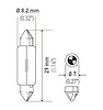 BULBS 3021 12V 3W SV7-8 T2.5 8X29MM - image 1
