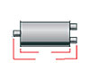 Ultra Flow Muffler In/Out: Single 2-1/2" In Dual 2-1/2" Out - image 1