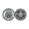 WS317D8-4 Stainless Steel 17 in. Wheel Simulators for Dodge Trucks, Top Lug Install Dually Set [8 Lug]