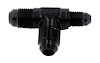 482428-BL Bulkhead Tee-On-The-Run AN Adapter [-8 AN Male Flare x -4 AN On-The-Run, Steel, Black] - image 1