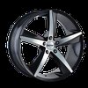 TOUREN 3272 GLOSS BLACK/MACHINED FACE 17x7.5 5-114.3 40mm 72.62mm - image 2
