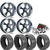 Ridler 645 Series Black Wheel and Tire Kit 1967-72 C-10 Trucks Includes: - image 1