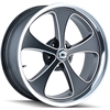 Ridler 645 Series Matte Black w/Polished Lip Wheel Size: 17" x 8" - image 1