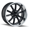 Ridler 650 Series Matte Black w/Polished Lip Wheel Size: 15" x 7" - image 1