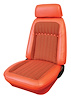 072715BLK-ORNG Deluxe Front Bucket Upholstery for 1969 Chevrolet Camaro [Black with Black-Orange Houndstooth] - image 1