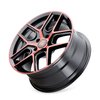 3279-7865BRT35 TR79 Series Wheel [Size: 17" x 8"] Gloss Black Machined With Red - image 3