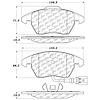 PosiQuiet Semi Met Pads 2005-2016 Audi Seat Volkswagen A1 A3 A3 Quattro Altea Bora Caddy CC Eos Free - image 1