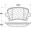PosiQuiet Semi Met Pads 2006-2016 Audi Volkswagen CC Golf Passat Passat CC R32 S3 TT Quattro