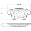 PosiQuiet Ceramic Pads 2005-2009 Ford Jaguar Mercury Five Hundred Freestyle Mondeo Montego Sable Taurus Taurus X X-Type - image 1