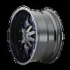 8015-2137BTB Warrior 8015 Wheel [Size: 20" x 10"] Gloss Black Milled Prism Blue Finish - image 2