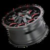 8015-2137BTR Warrior 8015 Wheel [Size: 20" x 10"] Gloss Black Milled Prism Red Finish - image 2
