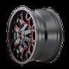 8015-2137BTR Warrior 8015 Wheel [Size: 20" x 10"] Gloss Black Milled Prism Red Finish - image 3