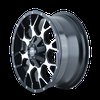 8015-22276B Warrior 8015 Wheel [Size: 22" x 12"] Gloss Black Machined Finish - image 2