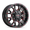 8015-8952BTR Warrior 8015 Wheel [Size: 18" x 9"] Gloss Black Milled Prism Red Finish - image 1