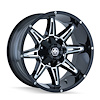 8090-8956M Rampage 8090 Wheel [Size: 18" x 9"] Gloss Black Milled Finish - image 1