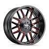 8107-2152BTR Cogent 8107 Wheel [Size: 20" x 10"] Gloss Black Milled Prism Red Finish - image 1