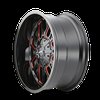 8107-2152BTR Cogent 8107 Wheel [Size: 20" x 10"] Gloss Black Milled Prism Red Finish - image 2