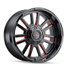 8115-2152BTR Apollo 8115 Wheel [Size: 20" x 10"] Gloss Black Milled Prism Red Finish - image 1