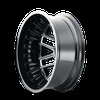 8107D-2877BMR232 Cogent Dually 8107D Wheel [Size: 20" x 8.25"] Gloss Black Milled Finish - image 2