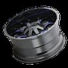 8015-2997BTB18 Warrior 8015 Wheel [Size: 20" x 9"] Gloss Black Milled Prism Blue Finish - image 3