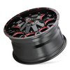 8015-7952BTR18 Warrior 8015 Wheel [Size: 17" x 9"] Gloss Black Milled Prism Red Finish - image 2