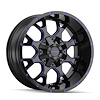 8015-8978BTB18 Warrior 8015 Wheel [Size: 18" x 9"] Gloss Black Milled Prism Blue Finish