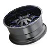8015-8978BTB18 Warrior 8015 Wheel [Size: 18" x 9"] Gloss Black Milled Prism Blue Finish - image 3