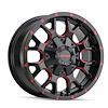 8015-8978BTR18 Warrior 8015 Wheel [Size: 18" x 9"] Gloss Black Milled Prism Red Finish - image 1
