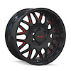 8110-2981BTR18 Tripwire 8110 Wheel [Size: 20" x 9"] Gloss Black Milled Prism Red Finish - image 1