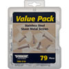 799-510 Sheet Metal Screw Stainless Steel Value Pack- 8 Sku's- 79 Pieces - image 2