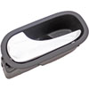 Interior Door Handle Rear Left Chrome Lever Black Housing - image 3