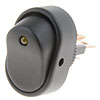 Oval Style LED Rocker Switch Black Body/Amber LED - image 1