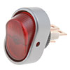 Oval Style Glow Rocker Switch Aluminum Body/Red Glow - image 1