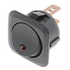 Round Style LED Glow Rocker Switch Black Body/Red LED - image 1