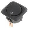 Round Style LED Glow Rocker Switch Black Body/Blue LED - image 1