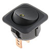 Round Style LED Glow Rocker Switch Black Body/Amber LED - image 1