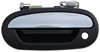Exterior Door Handle Front Left No Keypad Hole Chrome Lever Smooth Black Housing - image 1