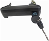 Exterior Door Handle Side Sliding Right With Keys Smooth Zinc