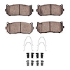 1551-0775-01 5000 Advanced Ceramic Brake Pads & Hardware Kit, 1998-2003 Kia/Hyundai/Genesis, Position: Rear - image 1