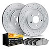 2202-99083 Geoperformance Drilled/Slotted Rotors w/Heavy-Duty Pads Kit, 1995-1997 Ford/Lincoln/Mercury/Mazda, Position: Front - image 1