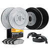 2204-42001 Geoperformance Drilled/Slotted Rotors w/Heavy-Duty Pads/Drums & Shoes Kit, 1990-1992 Mopar, Position: Front and Rear - image 1