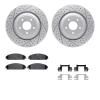 2212-40014 Geoperformance Drilled/Slotted Rotors w/Heavy-Duty Pads Kit & Hardware, 2008-2014 Mopar, Position: Front - image 1