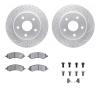 2212-40057 Geoperformance Drilled/Slotted Rotors w/Heavy-Duty Pads Kit & Hardware, 2006-2018 Mopar, Position: Front - image 1