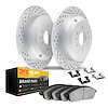 2212-40060 Geoperformance Drilled/Slotted Rotors w/Heavy-Duty Pads Kit & Hardware, 2003-2004 Mopar, Position: Rear - image 1